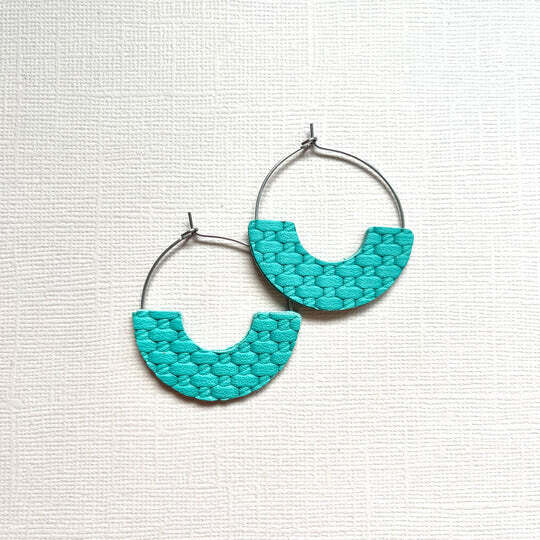 Turquoise Double-Sided Arch Hoops