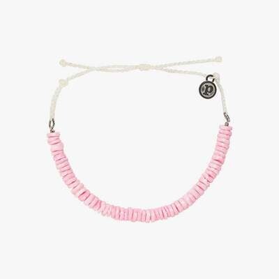 Pink Puka Shell Cord Bracelet