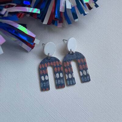 Red, White & Blue Arch Cork Earring