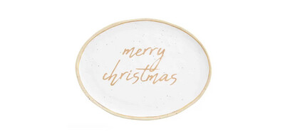 Gold Merry Christmas Platter