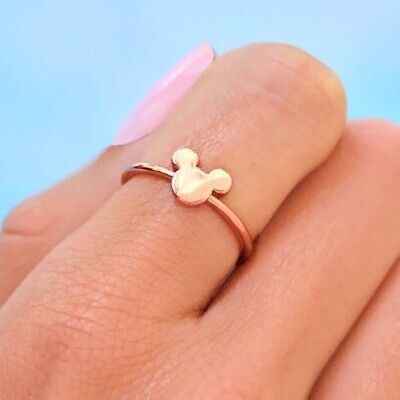 Rose Gold Delicate Mickey Head Ring