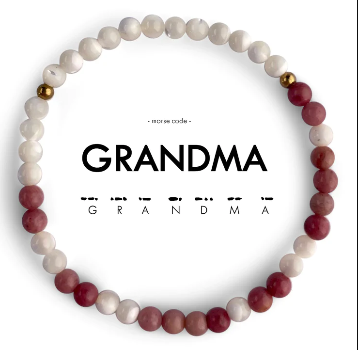 Morse Code Bracelet- Grandma Marble & Sand