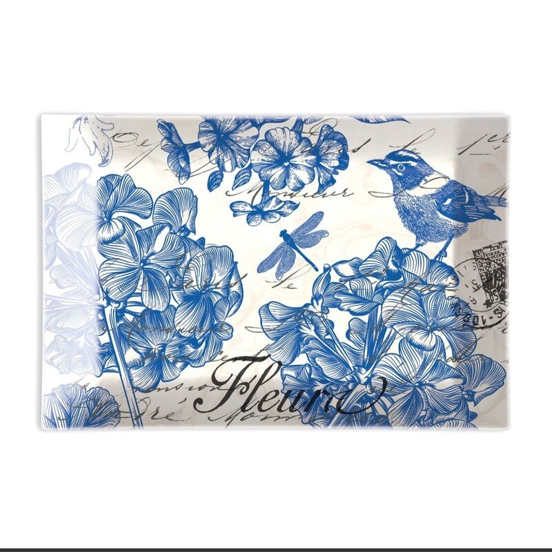 Indigo Cotton Glass Soap Dish