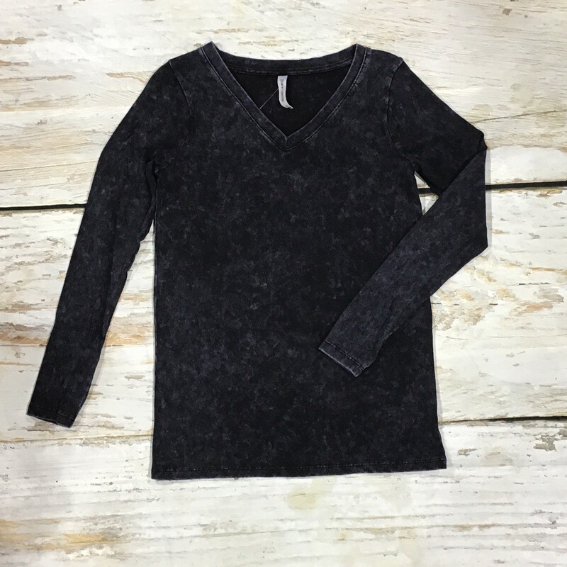 NAVY MINERAL WASH LS TOP