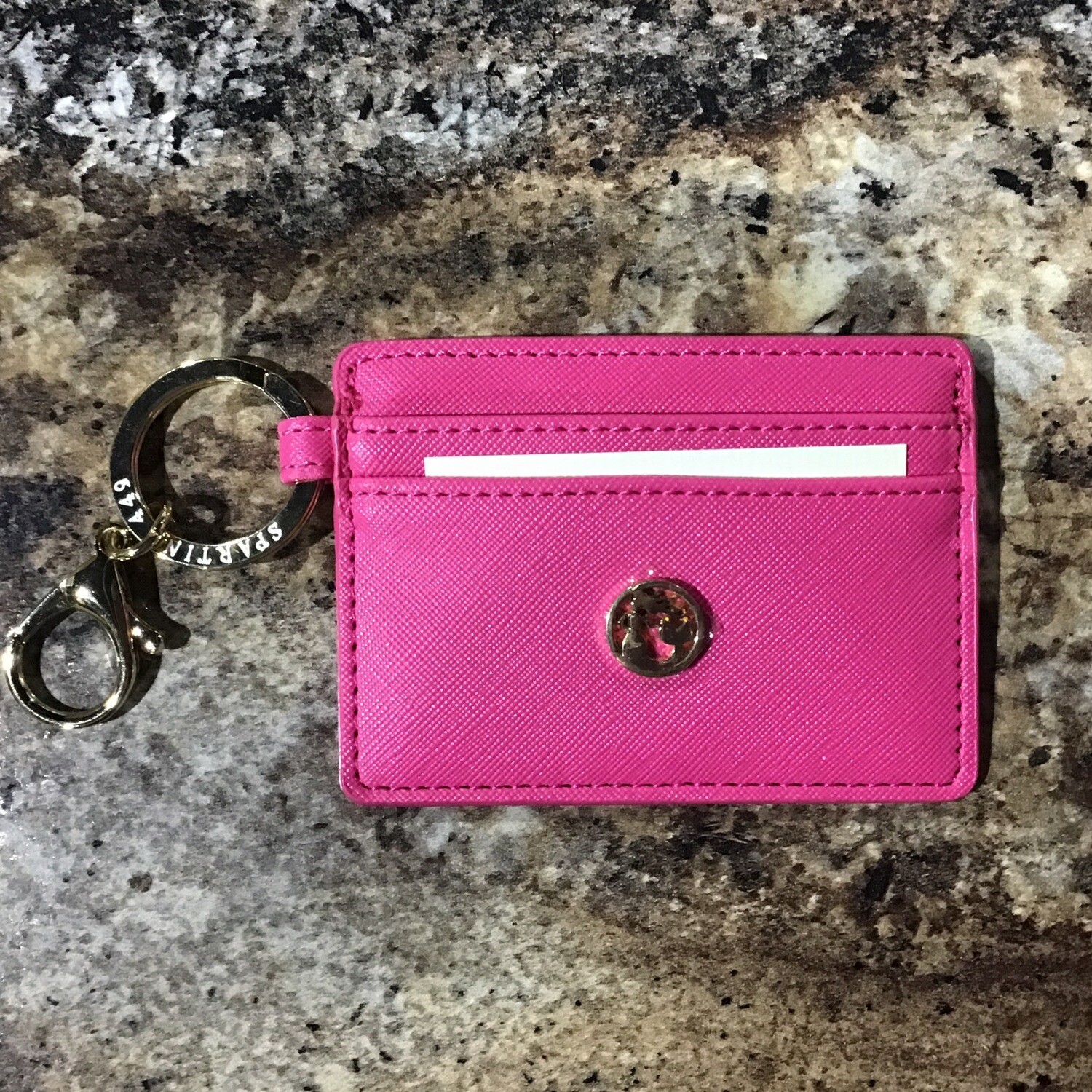 Magenta Key Chain Card Holder