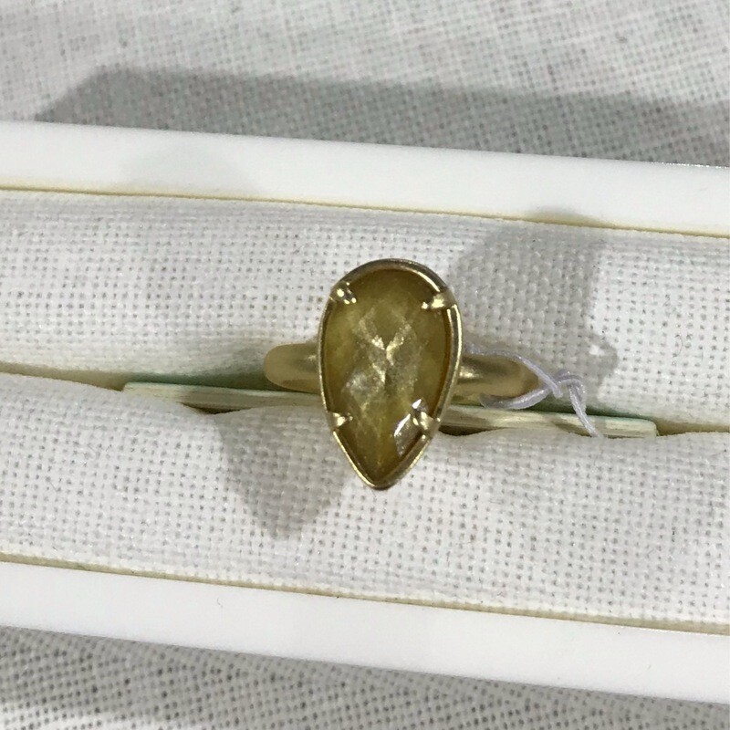 Dewdrop ring gilded