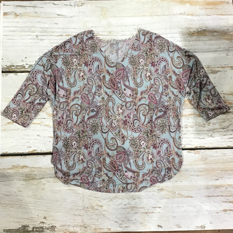 BLUE PAISLEY TOP