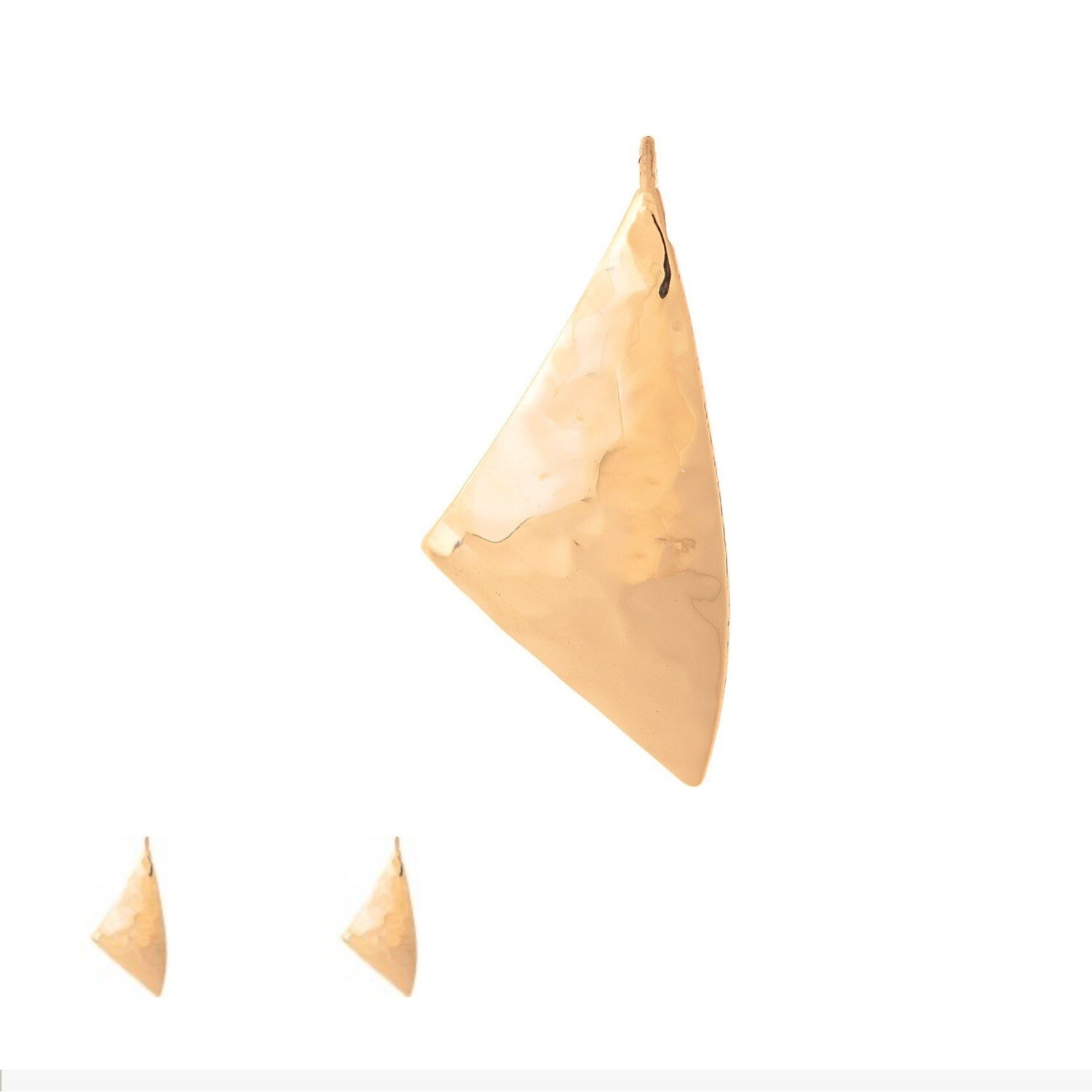 Gold Hammered Kite Earrings