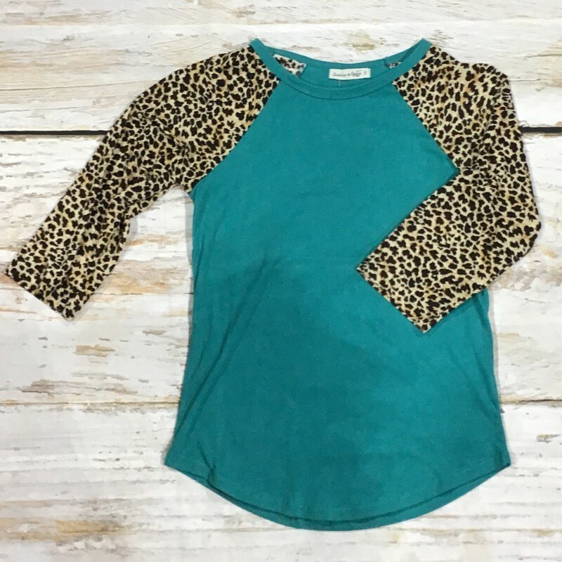 TURQUOISE LEOPARD RAGLAN