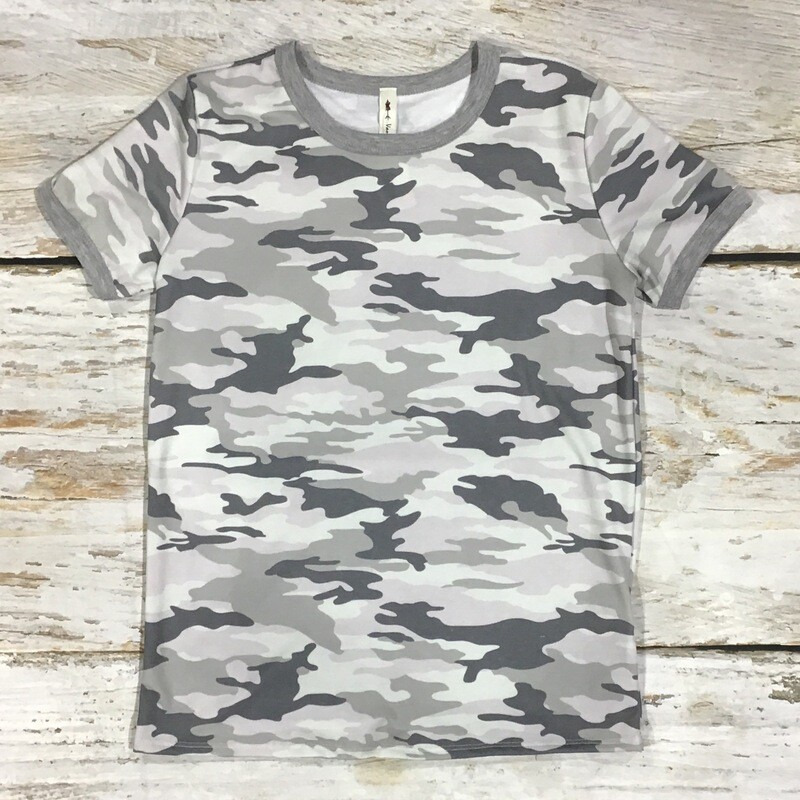 GREY CAMO SS TOP