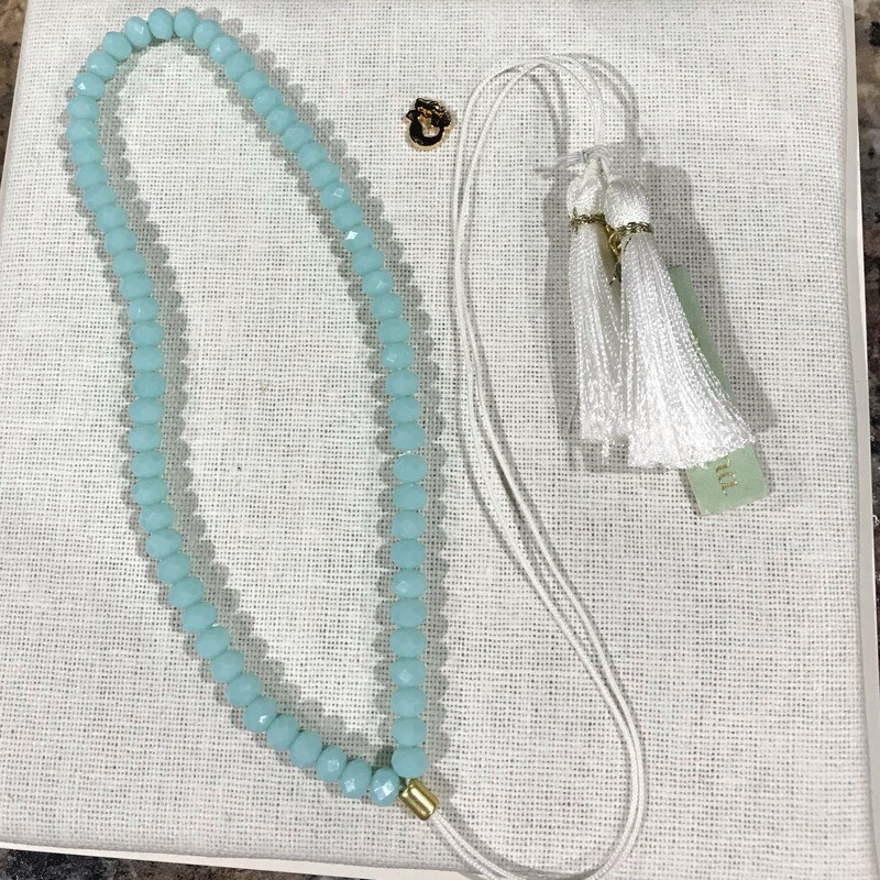 Beaded 30" Sky Blue/white