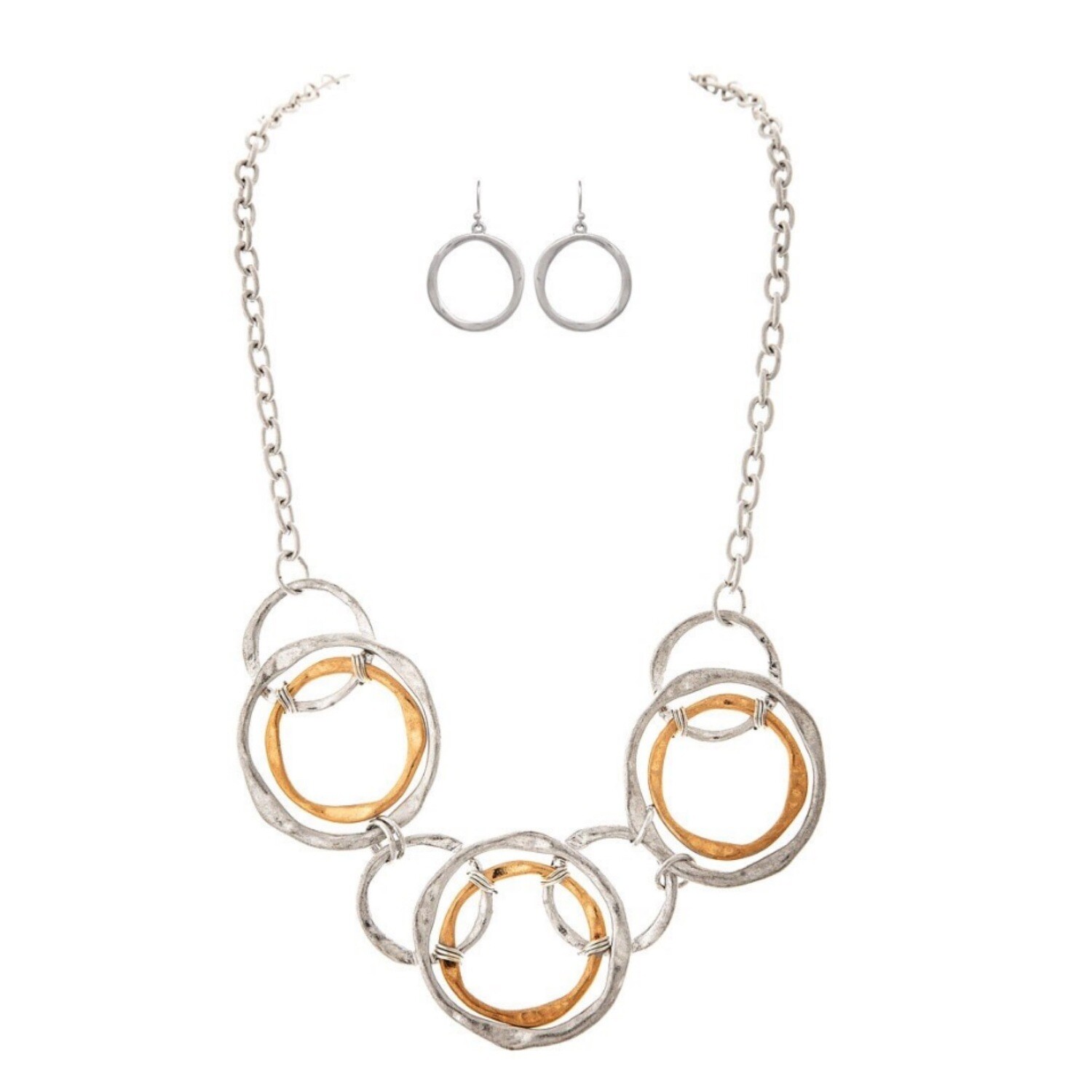 Concentric Rings Necklace and Earring Set