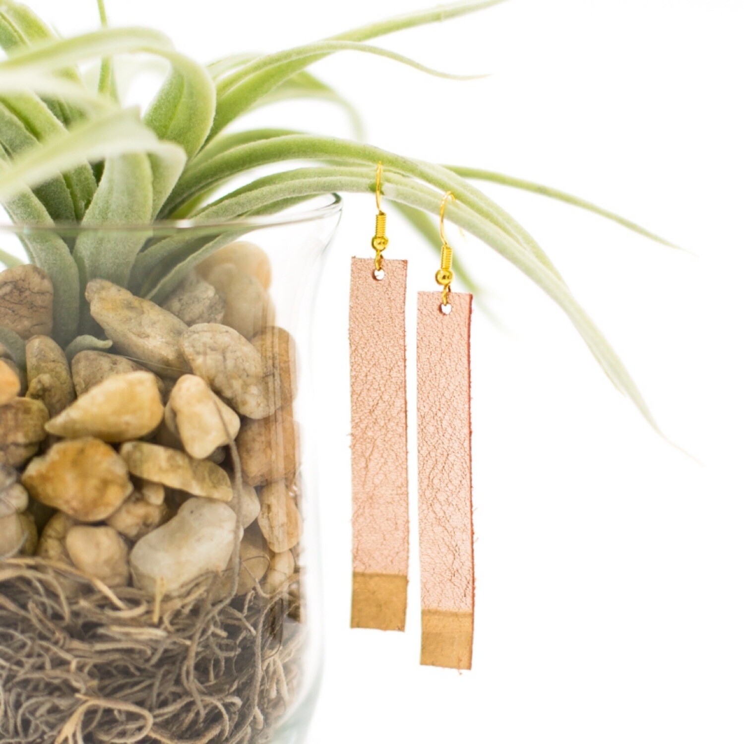 Bar Earrings. Rose Gold/Gold