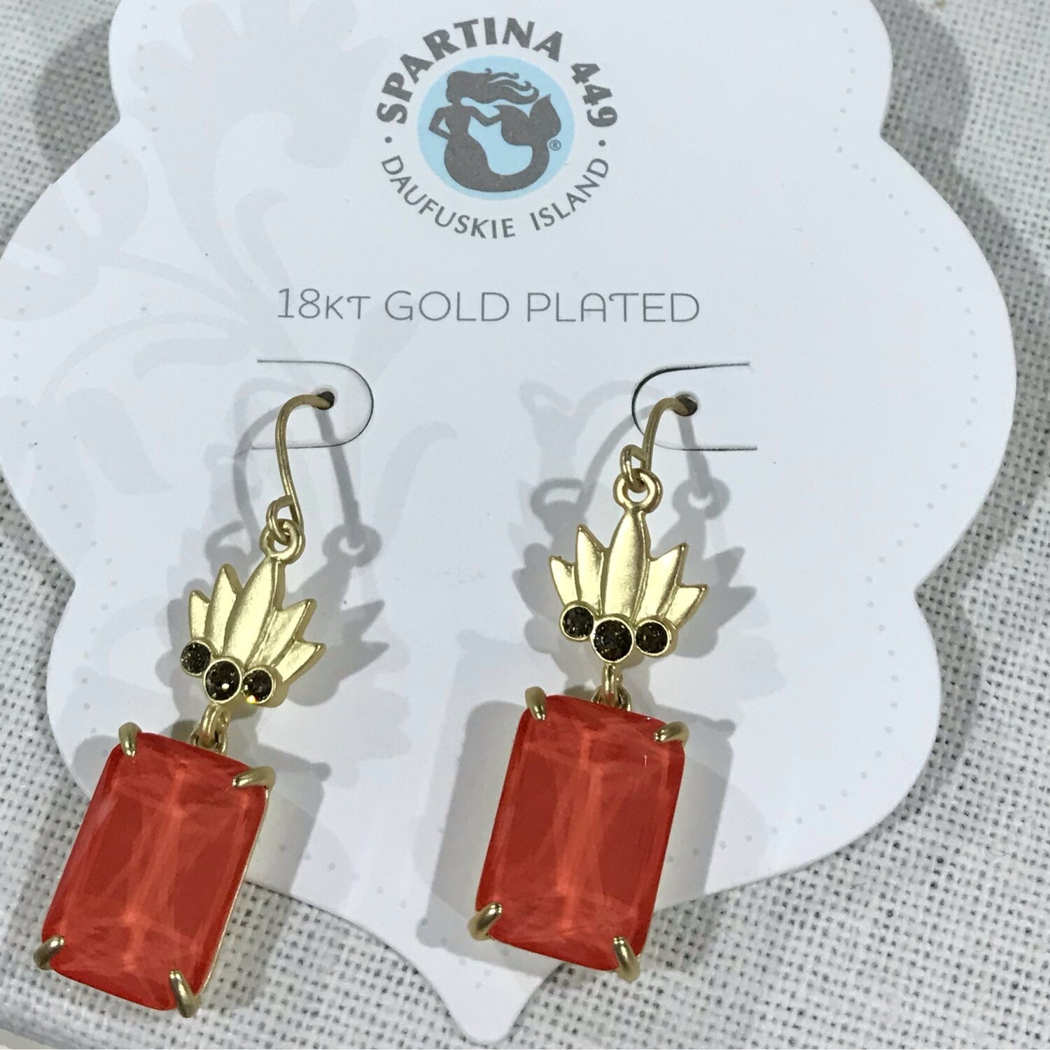 Coral Pineapple Earrings