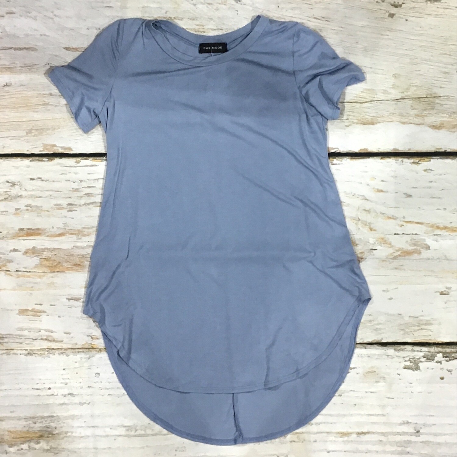 DUSTY BLUE SHORT SLEEVE TOP