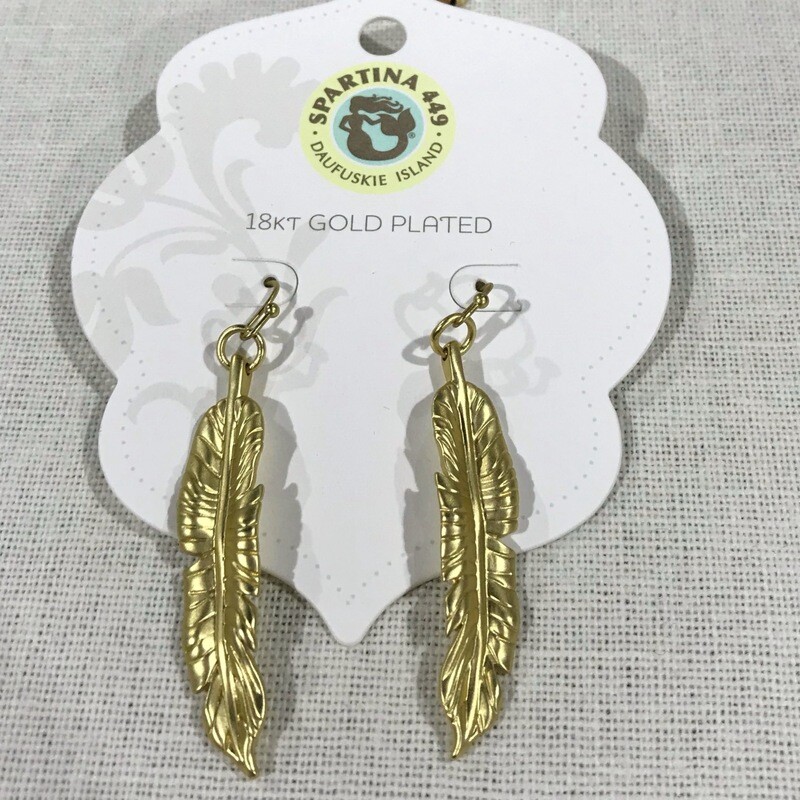 Gold Cabana Leaf Earring