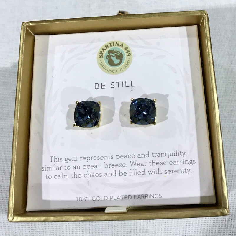 Be Still Earrings Denim Blue