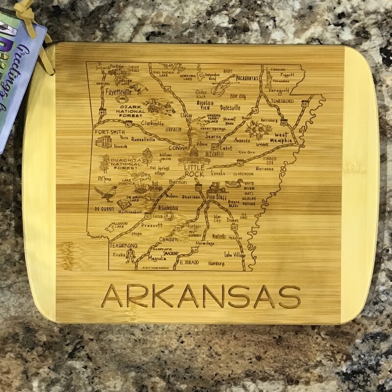 Slice of Life Arkansas Bamboo Cutting Board