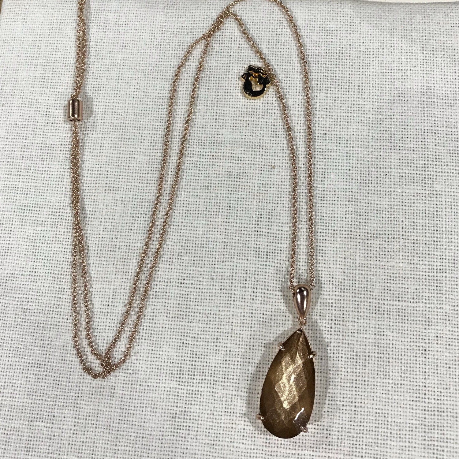 Dewdrop necklace gilded rose 28”
