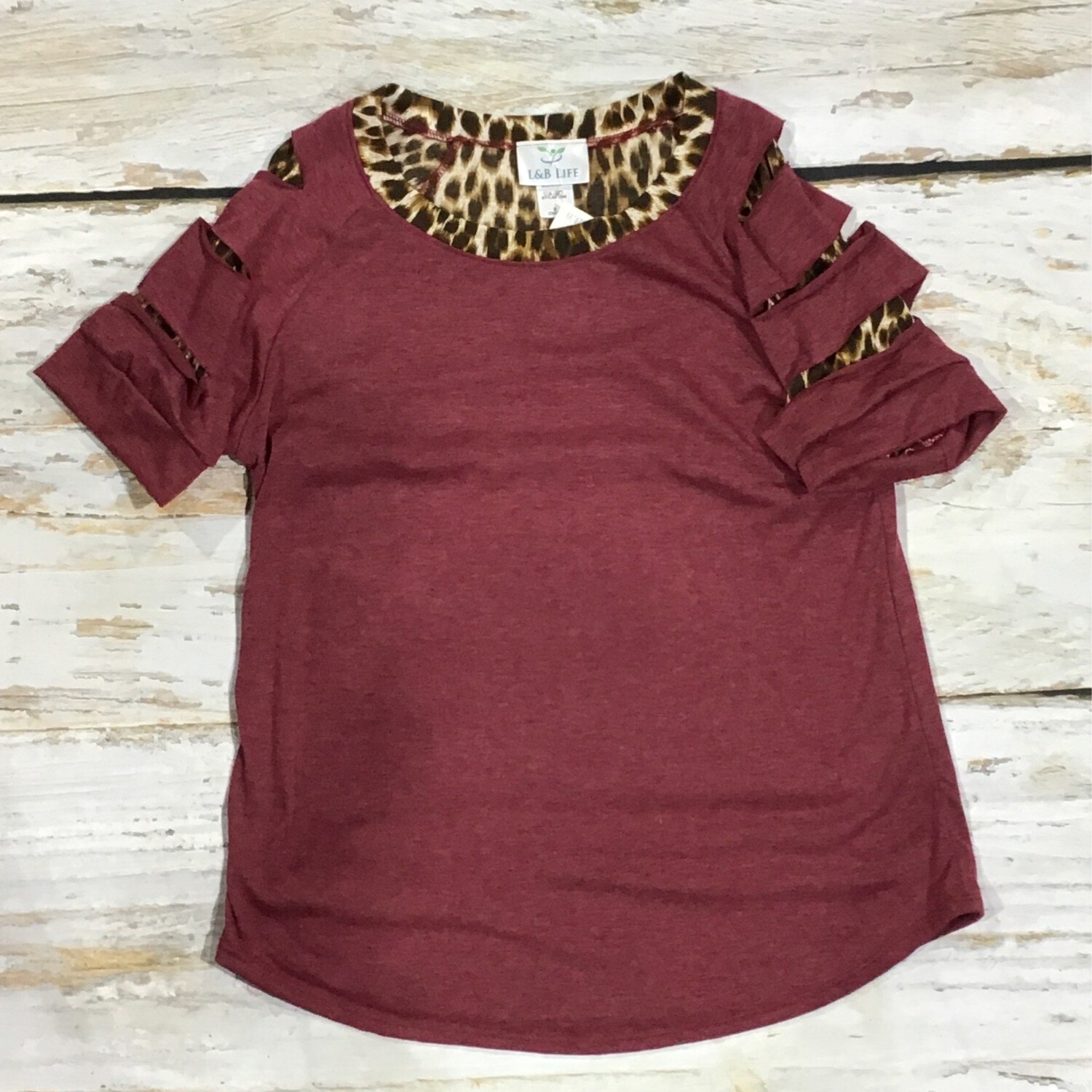 BURGUNDY LEOPARD DISTRESSED