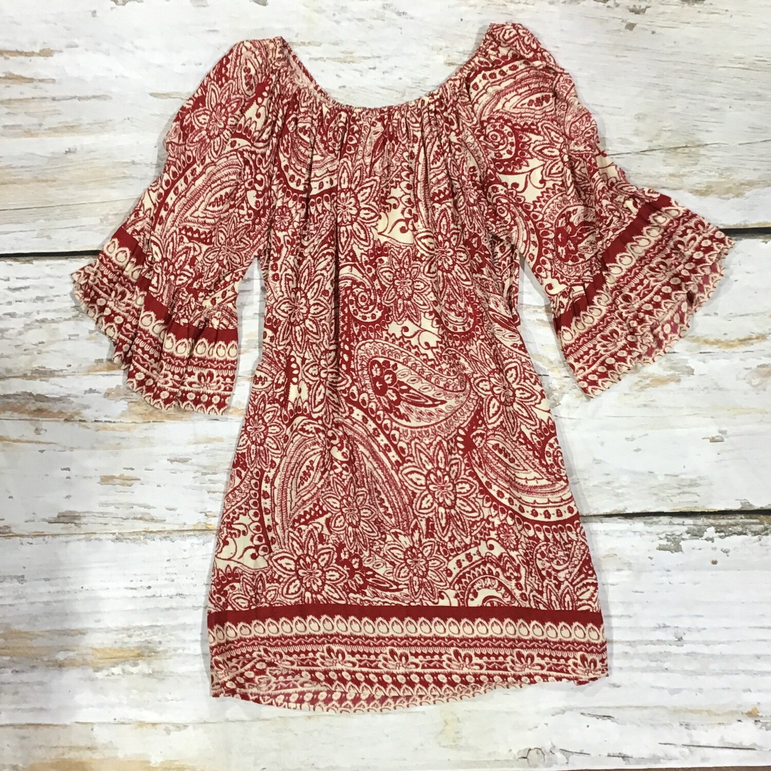 RED PAISLEY DRESS