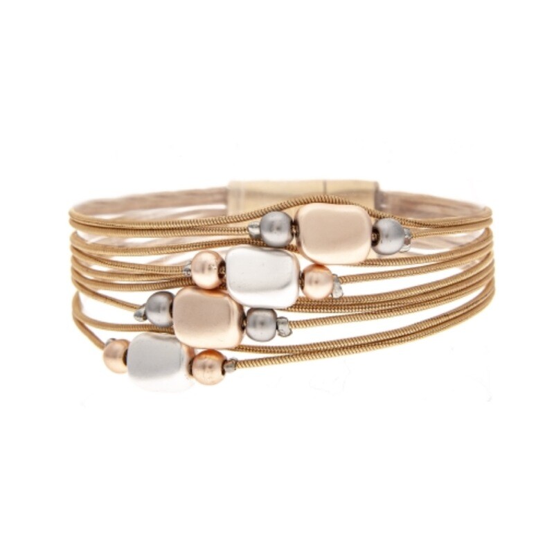 Gold Bead Chain Magnetic Bracelet