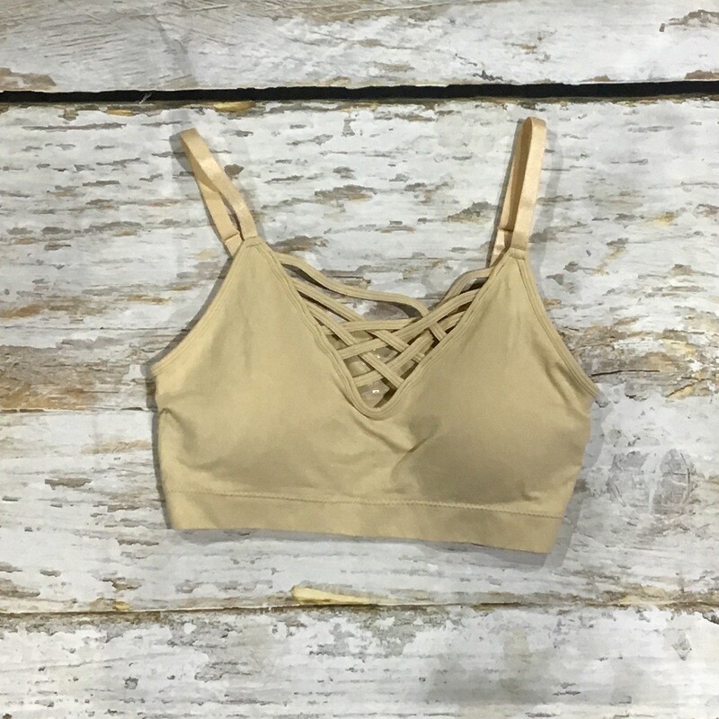 CREAM CRISSCROSS BRALETTE