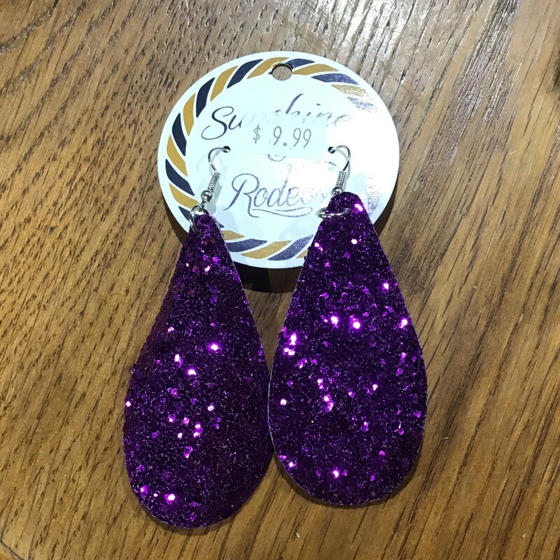 Purple Glitter Earrings
