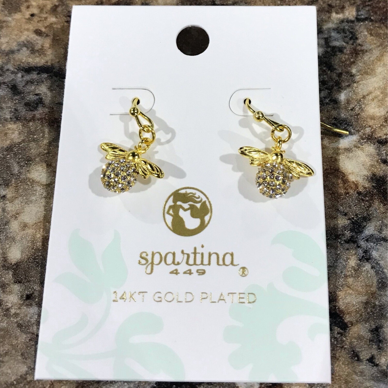Sparkly Bee Drop Earrings