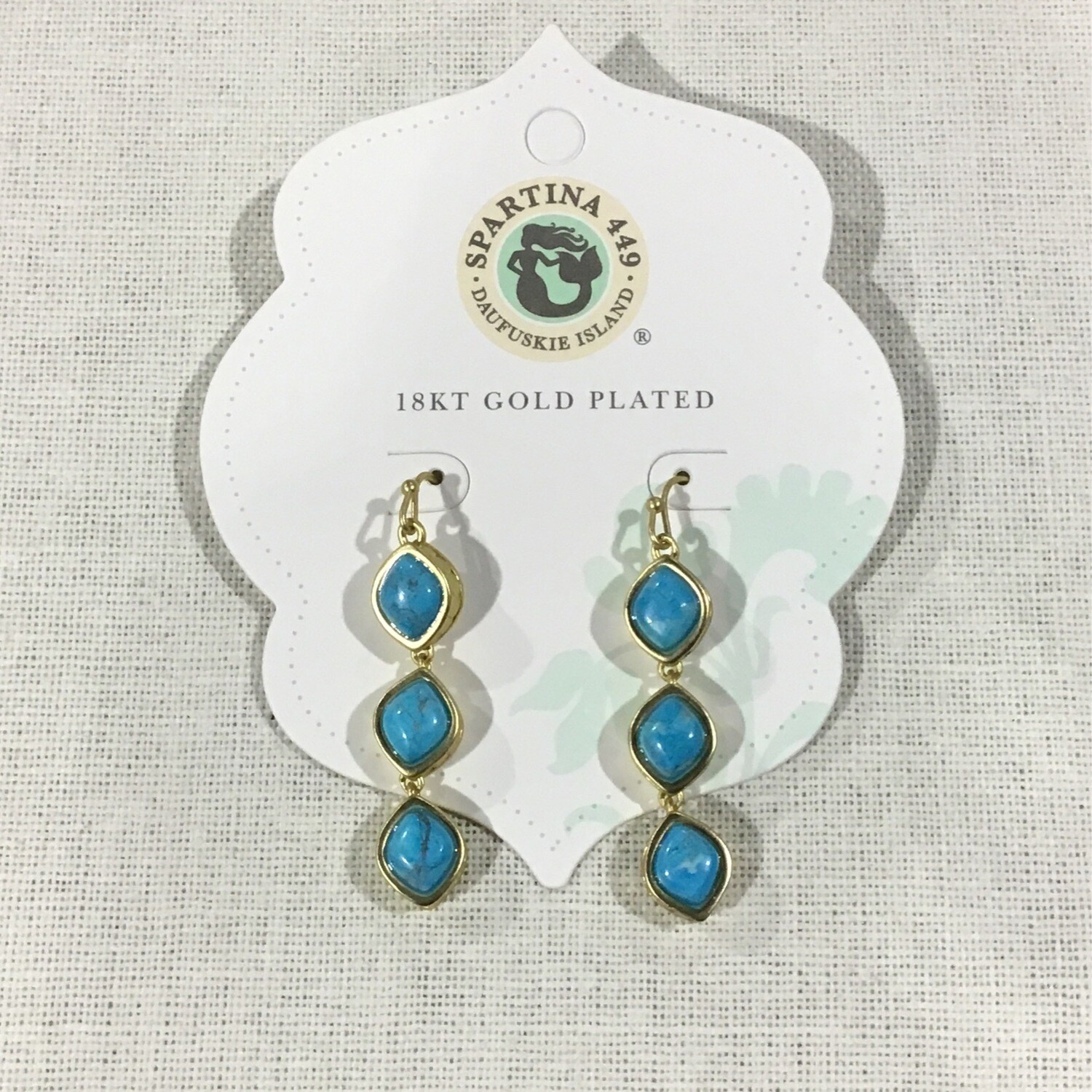 Naia Linear Drop Turquoise Earrings