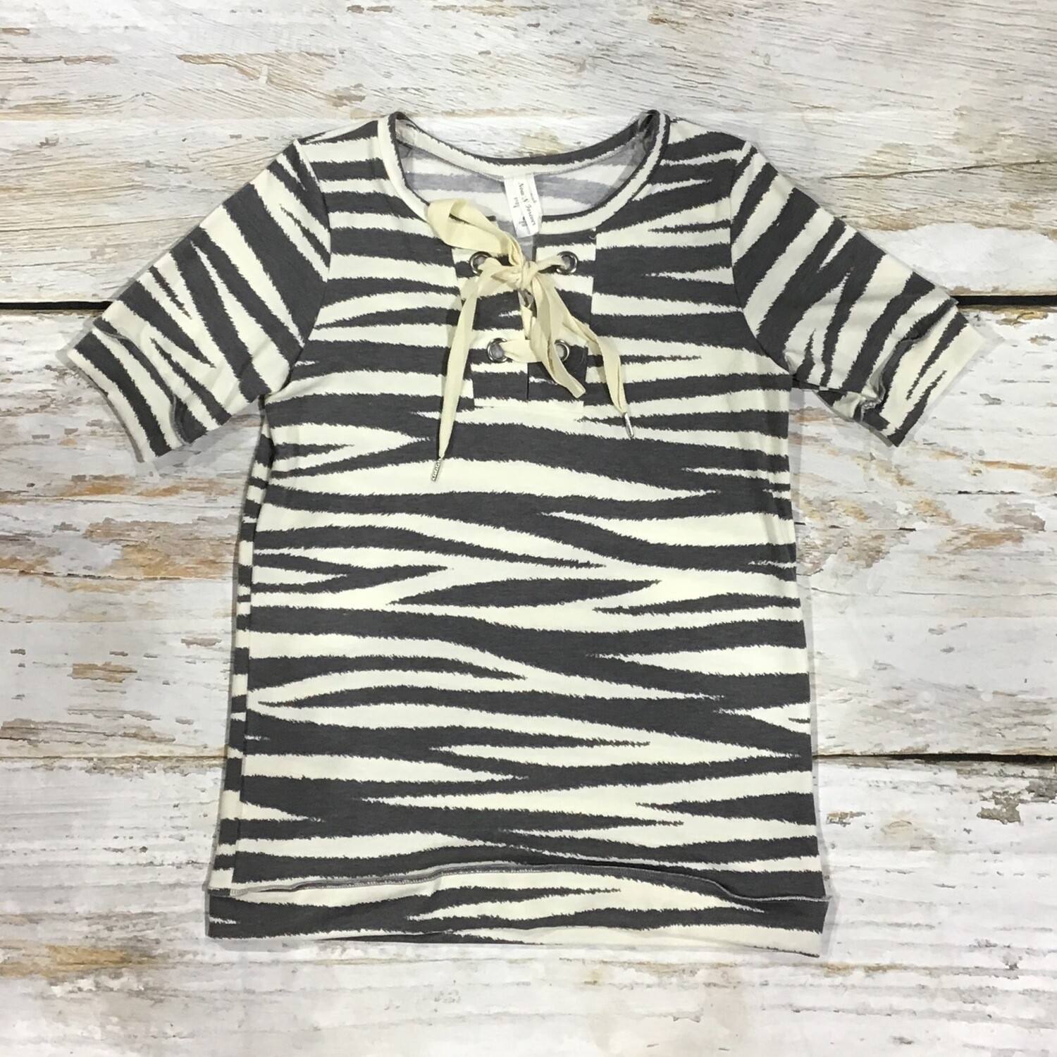 ZEBRA WITH TIE TOP
