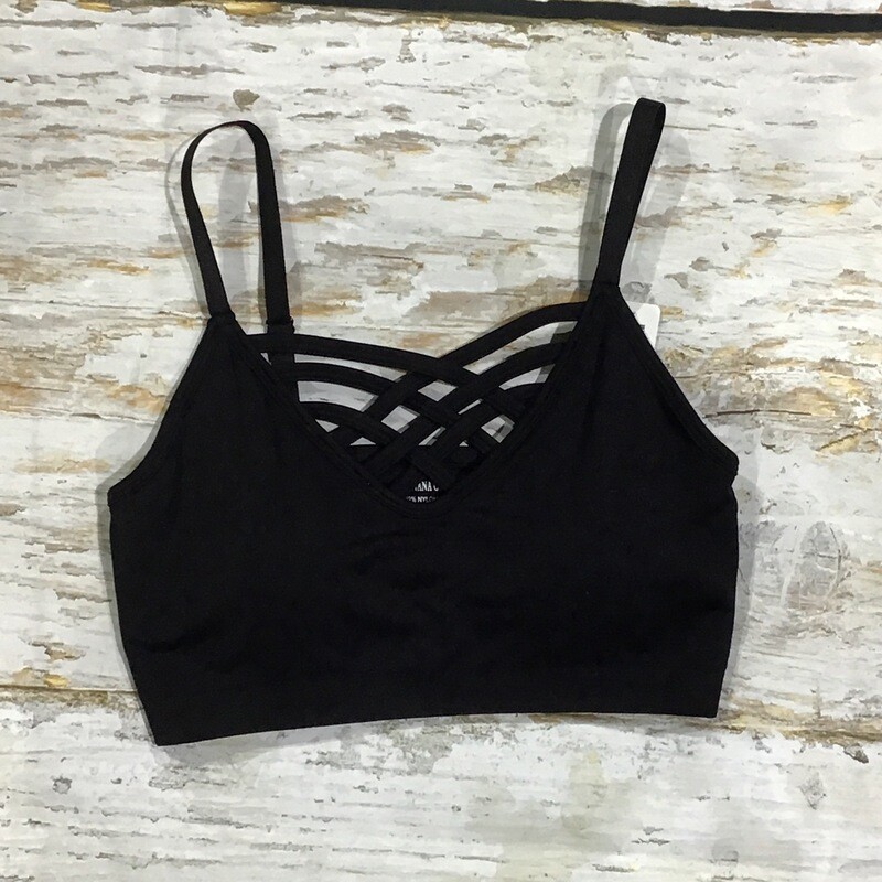 BLACK CRISSCROSS BRALETTE