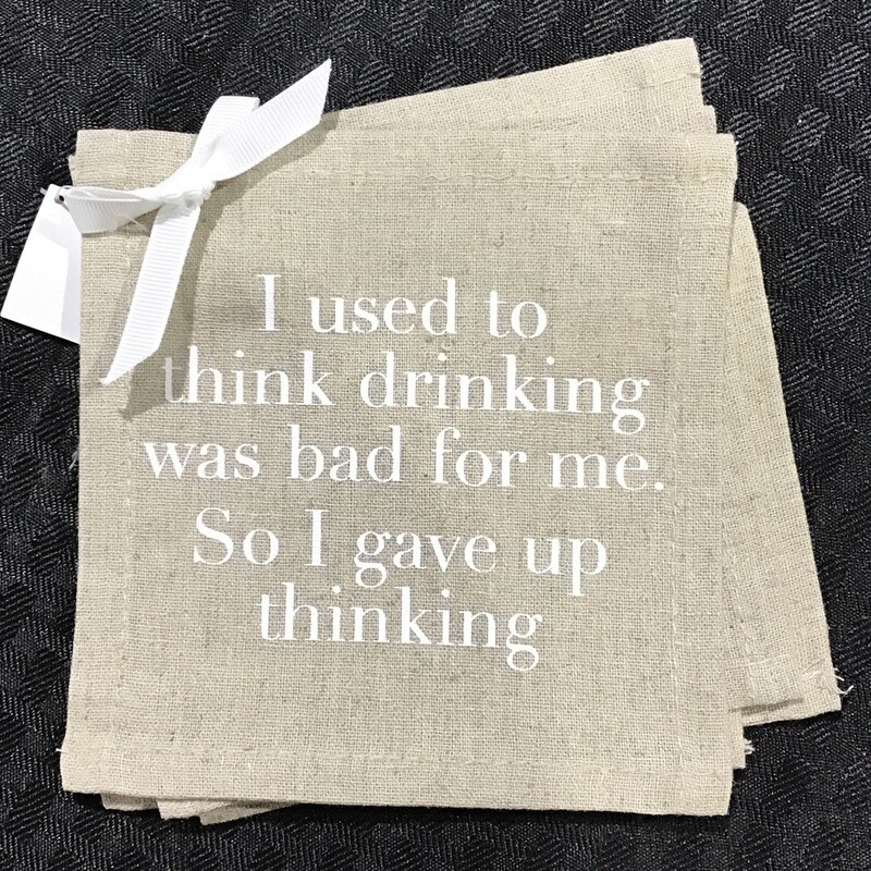 Bad For Me Linen Coasters