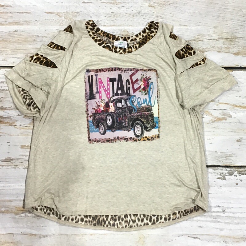 TAN LEOPARD VINTAGE TOP