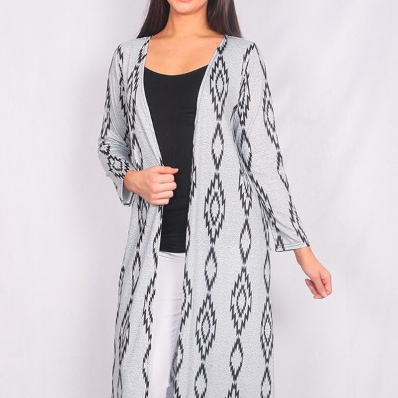GREY AZTEC CARDIGAN