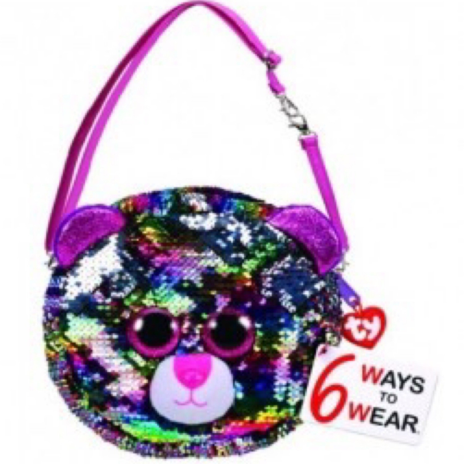 Multi color cat 6 way purse