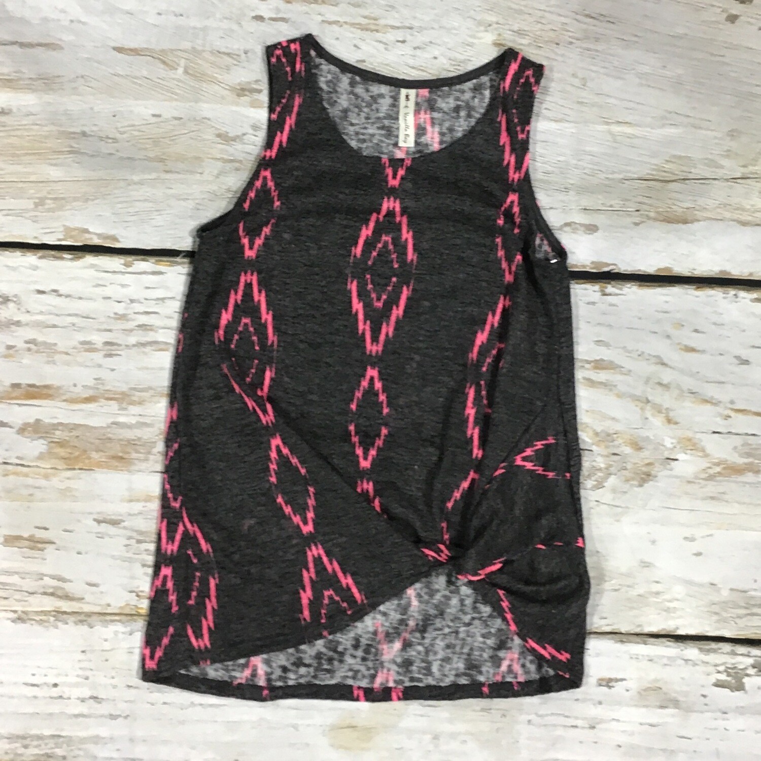 GREY W/PINK AZTEC TANK