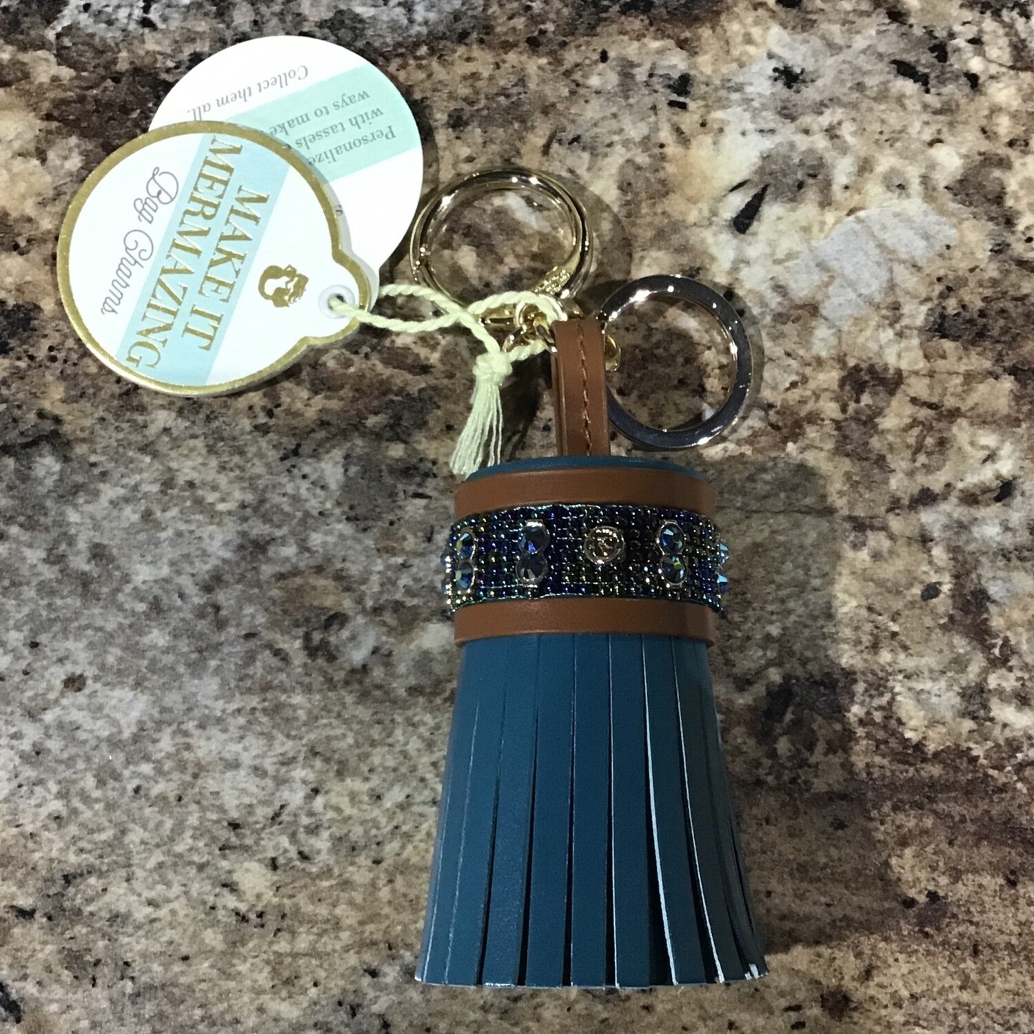 Beaded Tassel Bag Charm Teal