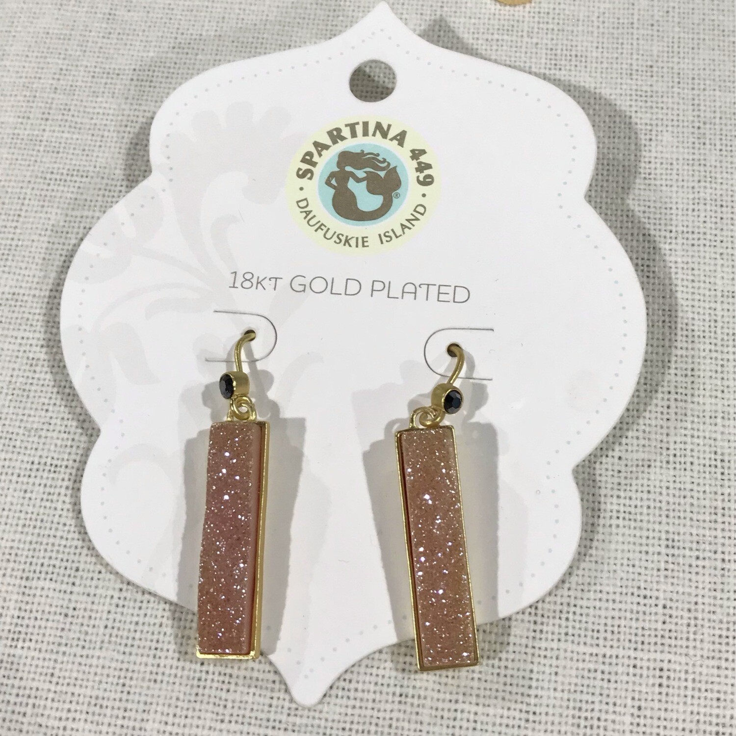 Druzy bar Earrings blush