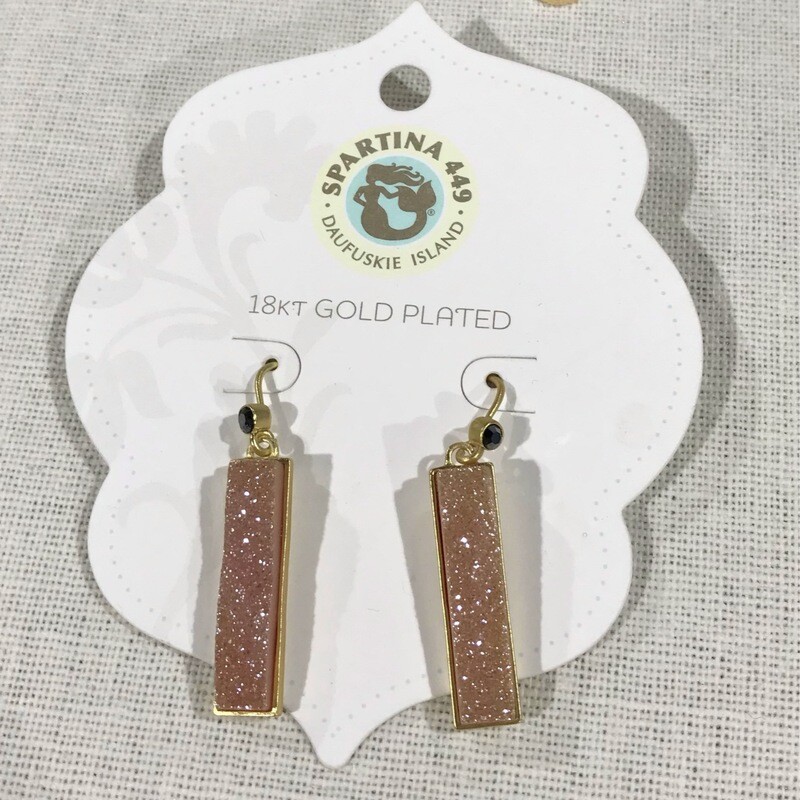 Druzy bar Earrings blush