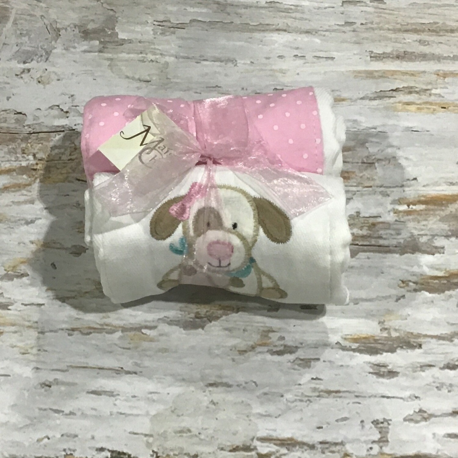 Mollie the Puppy Set of 2 Burp Cloth