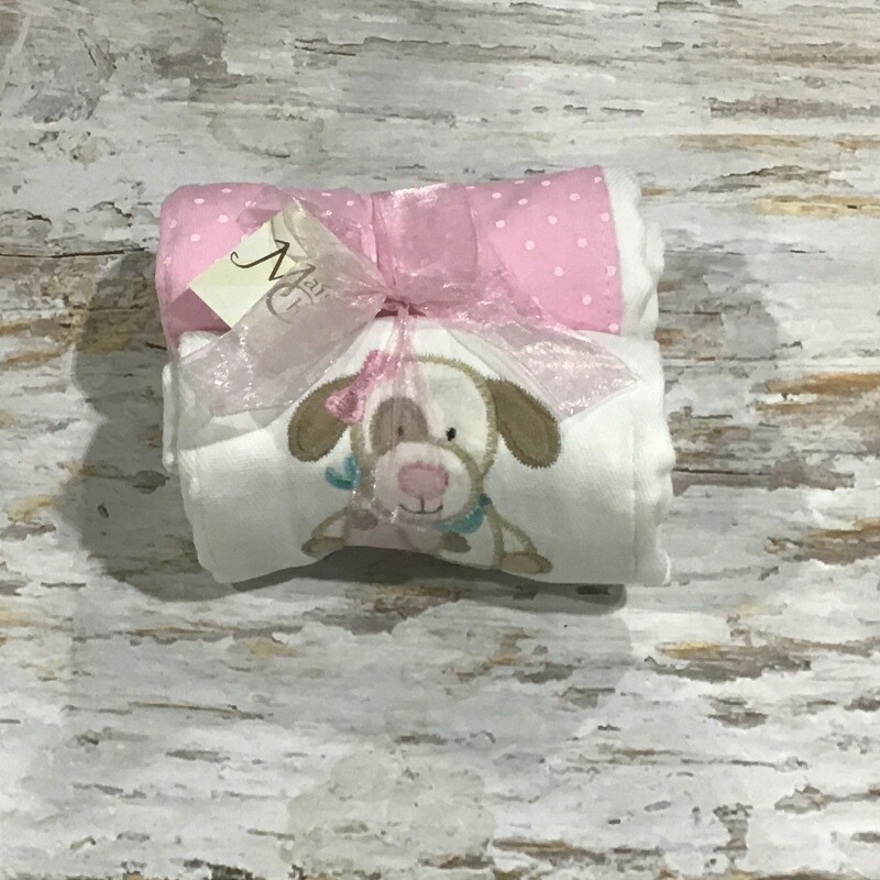 Mollie the Puppy Set of 2 Burp Cloth