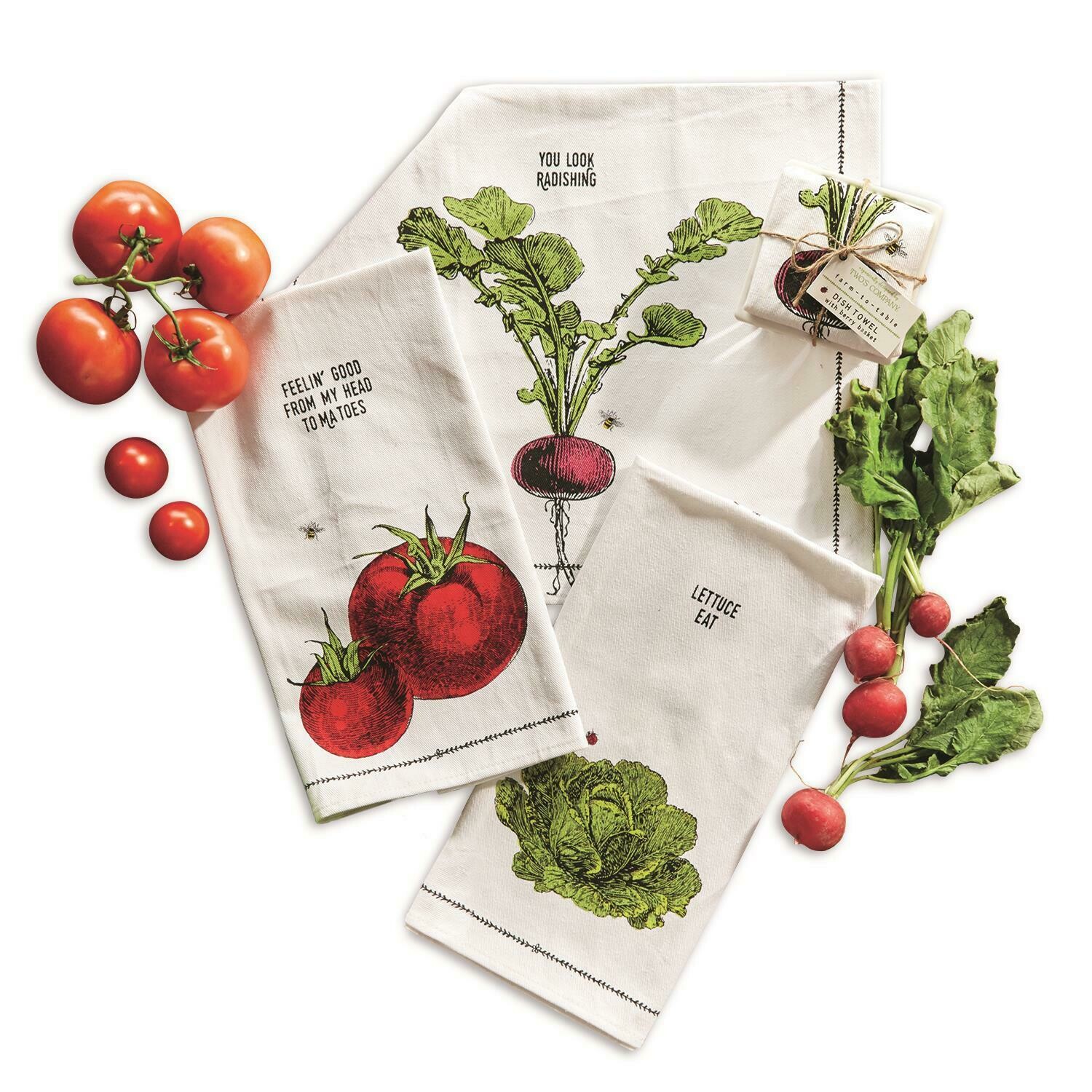 Dish Towel With Berry Basket