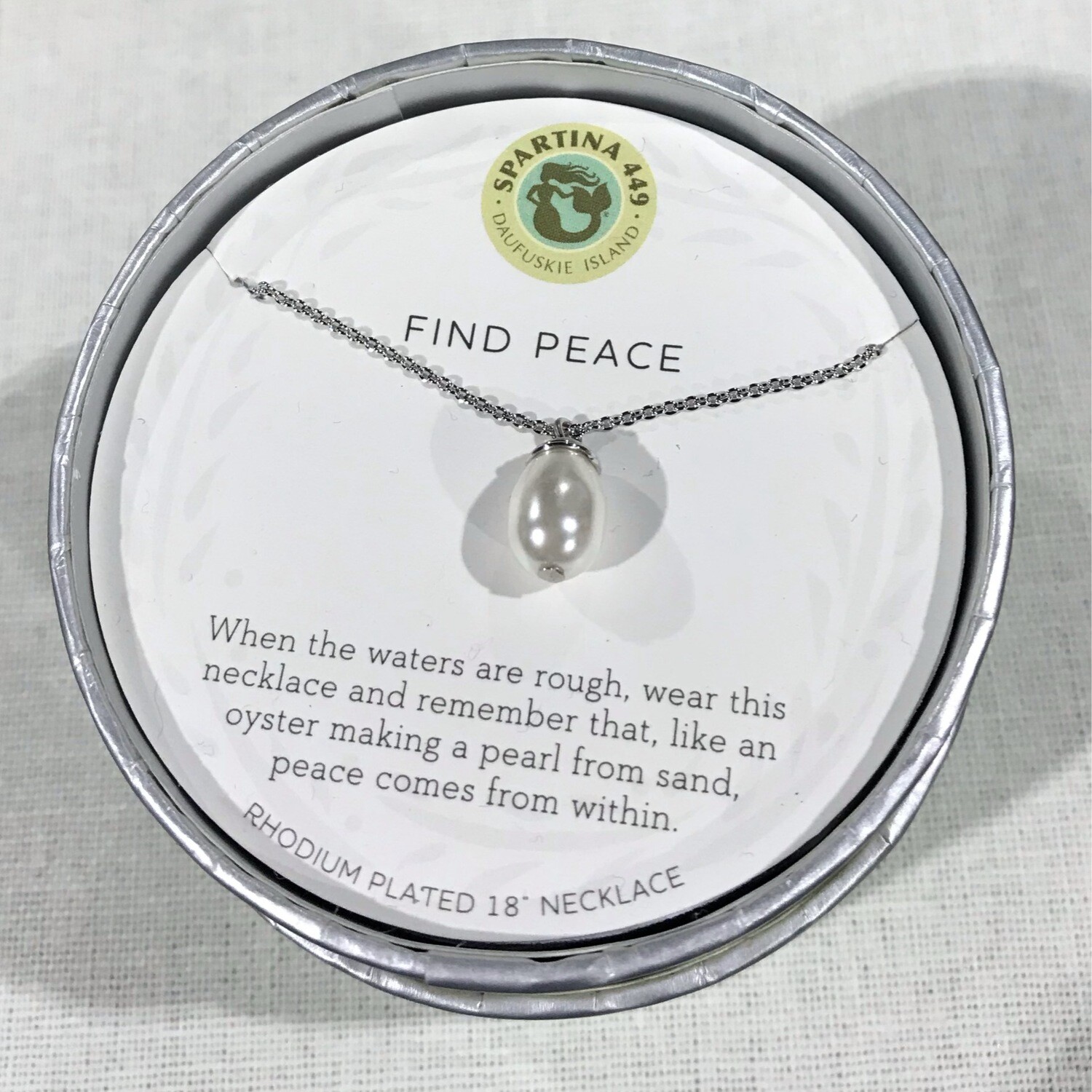 Spartina Find Peace Pearl necklace 18”