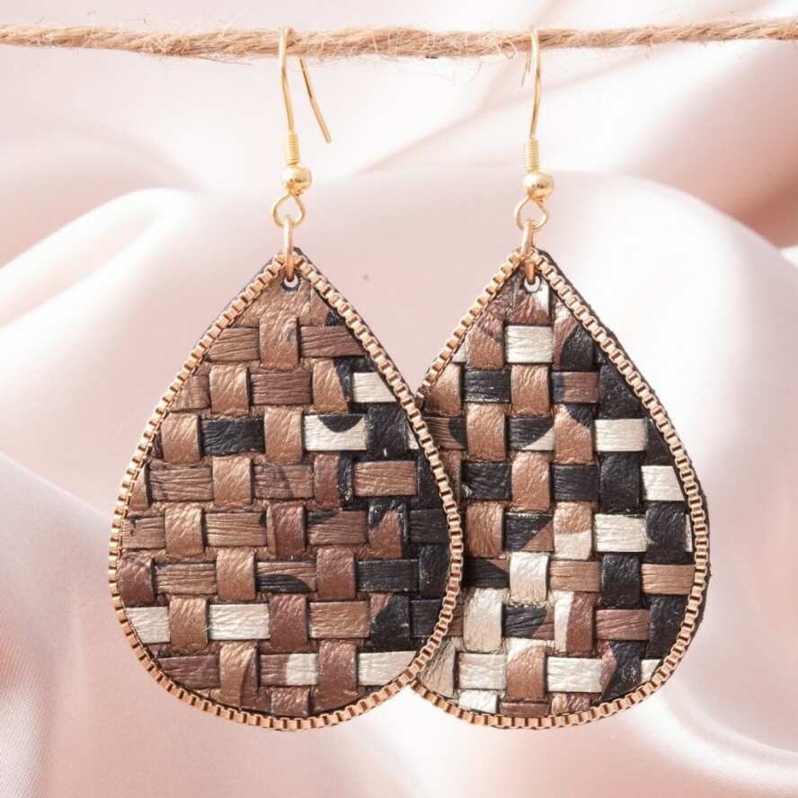 Leather Woven Earrings