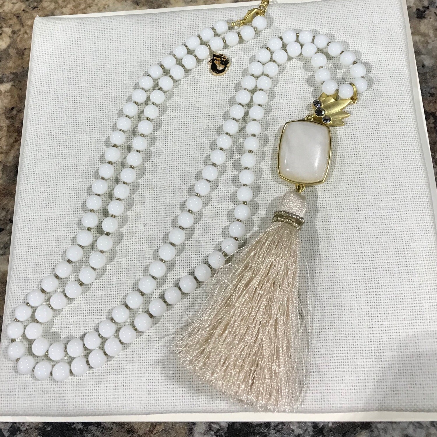 Soft White Pineapple Necklace 30”