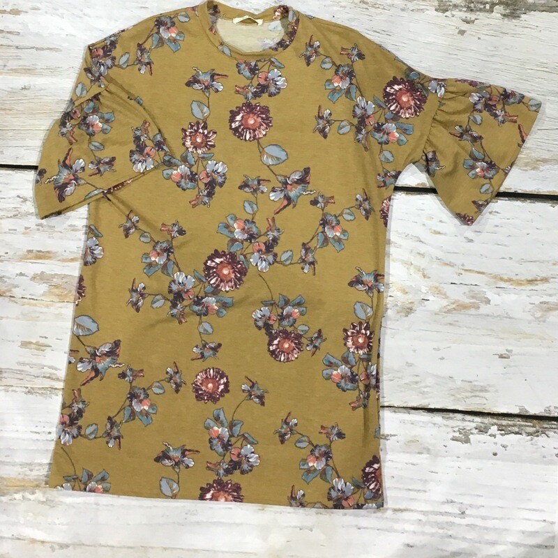 MUSTARD FLORAL DRESS