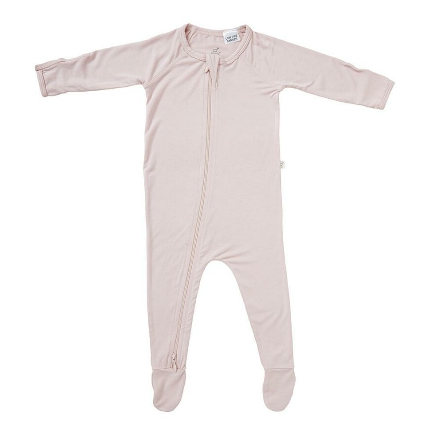 Long Sleeve Onesie with 2 way Zipper. Pink
