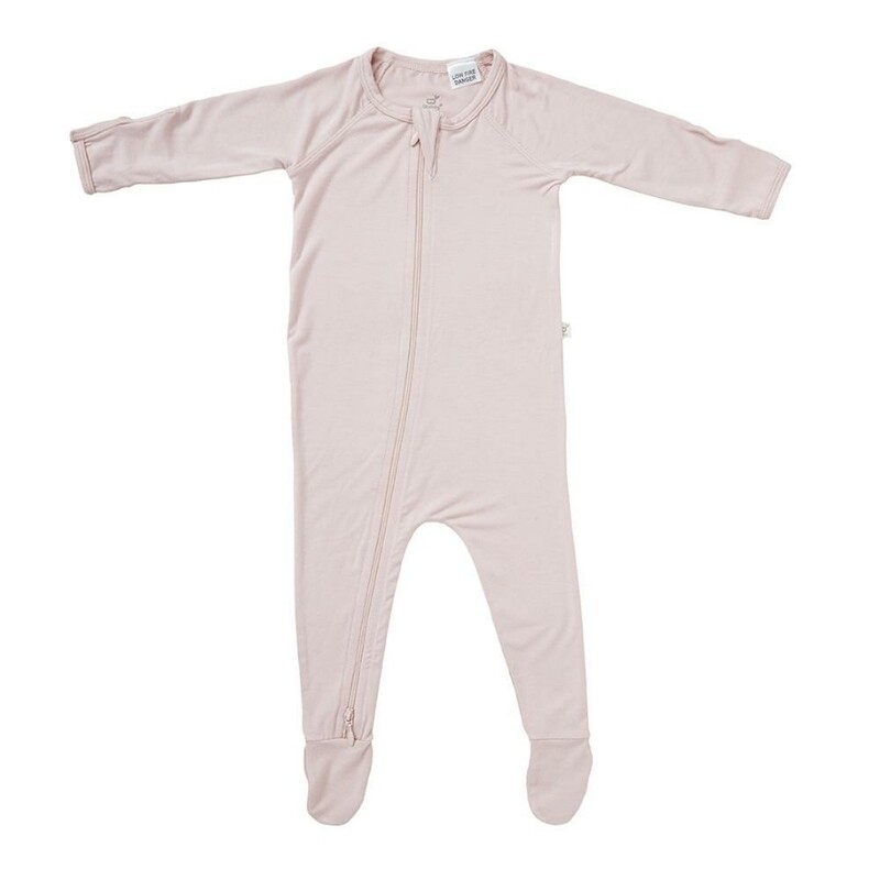 Long Sleeve Onesie with 2 way Zipper. Pink