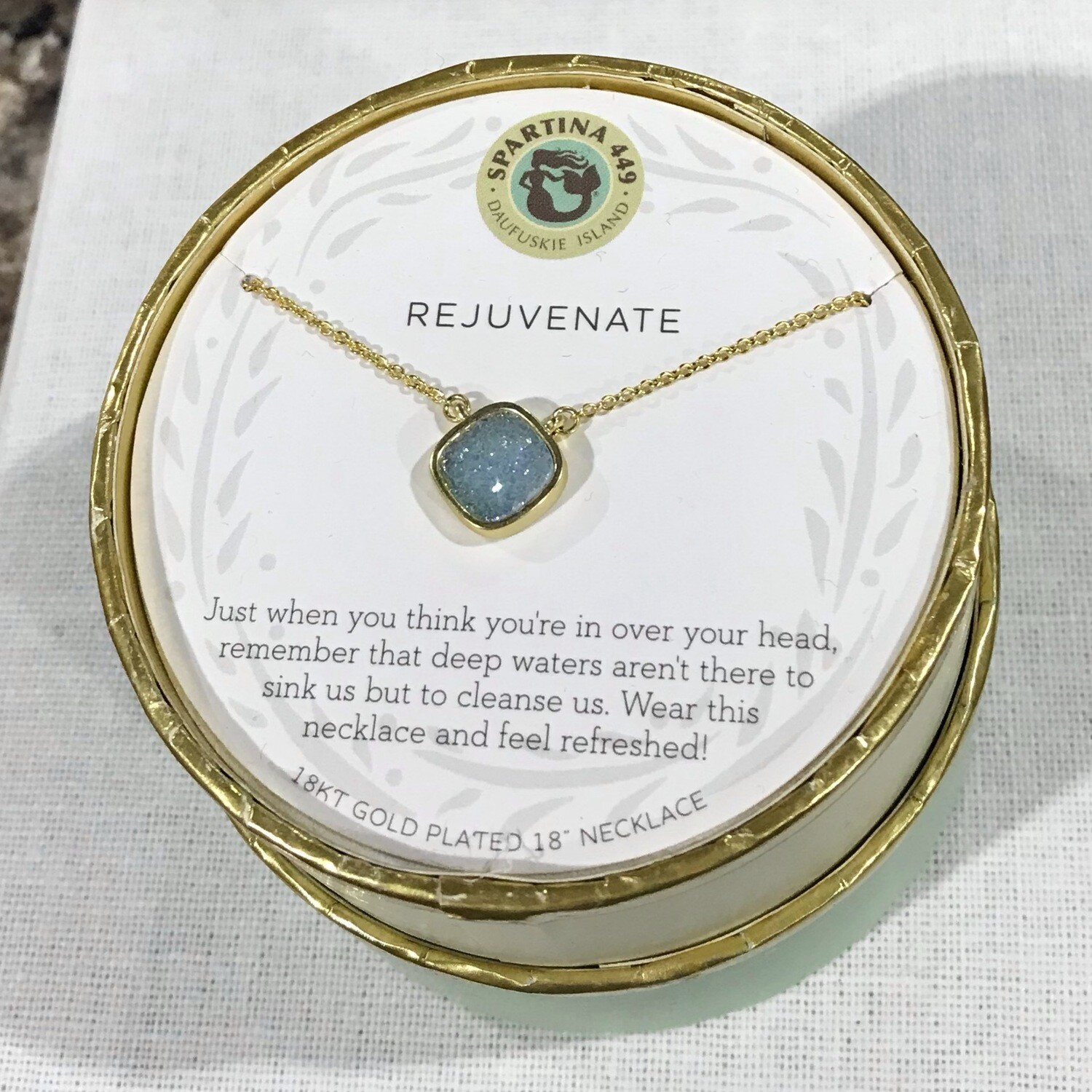 Spartina Rejuvenate Seafoam Druzy 18”